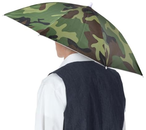 Ruilonghai Kopfschirm, Freihändiger Fischen-Regenschirm-Hut, UV-Schutz-Regenschirmmützen für Erwachsene, Kinder, Damen, Herren, Regenschirmmütze für Outdoor-Aktivitäten