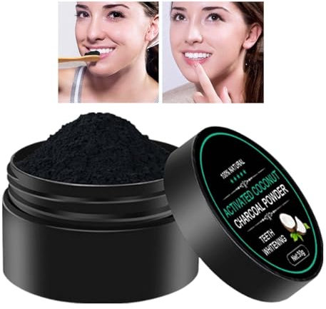 Poudre de charbon de bois – Poudre naturelle blanchissante sans danger pour les gencives et l'émail – Détachant et blanchissant les dents sans aucun danger pour un blanc naturel – Vegaan &