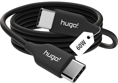 Brennenstuhl Hugo! Cavo di ricarica USB C 60 W (cavo USB C, 60 W, ricarica rapida, 1 m di lunghezza), nero profondo