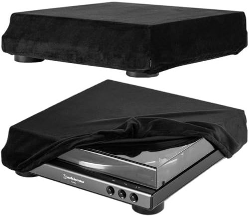 Taoricen Coperchio Antipolvere Compatibile con Audio-Technica AT-LP60XBT/Sony PS-LX310BT Lettore di dischi, Stretch Flanella Custodia Protettiva (Nero)