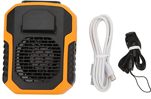 Ventilador de cintura colgante Mini portátil portátil USB Cama de viajes de enfriamiento con batería (Naranja)