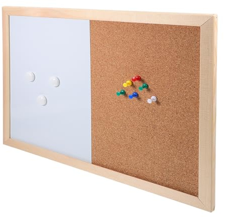 VALICLUD Magnetische Korktafel 40X30cm mit Whiteboard Kombination Wiederverwendbares Schwarzes Brett für Büro und Homeoffice Vielseitige Anschlagtafel und Memo Board