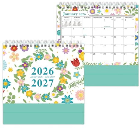 GHPKOTW 1 Stück Tischkalender 2026, Monatskalender 2026, Geschenkidee für Büro, Stehkalender, Kalender 2026 zum Hinstellen, Tischkalender 2026 Quer, Schreibtisch Kalender