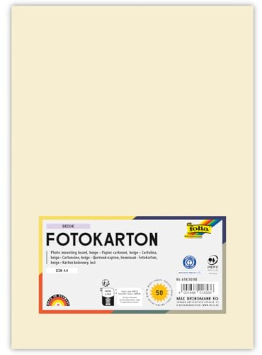 Fotokarton, 50 Bogen, 300 g/qm, DIN A4 (Beige)