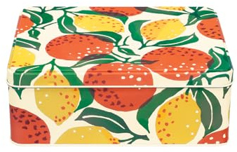 Elite tins Emma Bridgewater - Oranges & Lemons - Deep Rectangular Tin 195 x 154 x 75 mm