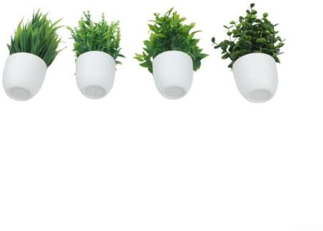 Fauhapyway 4 Pack Tiny Artificial Succulents in Pots for Kitchen Window Sill - Fake Plants Indoor Outdoor Decor Compact Plastic Greenery 6.5cm