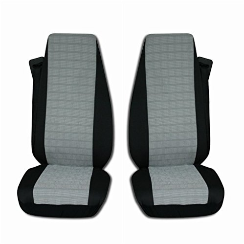 Sitzbezüge passend für Volvo FH, FL, FE nach 2014, Schwarz/Grau, Lux Stoff, 2 Stück