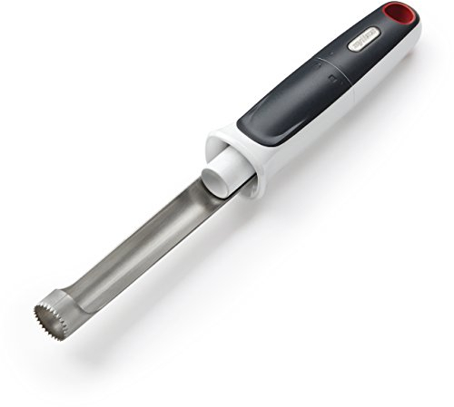 Zyliss E910030 Apple Corer Easy Twist, 33cm, Plastic/Stainless Steel, Grey/White, Apple Corer Remover, Sharp Stainless Steel Blade, Dishwasher Safe