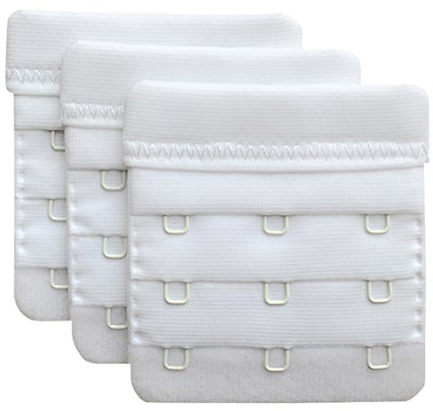 Chanie Damen Packung mit 3 Weich Komfortabel Erweiterung 3 Haken BH-Verlängerer, 6,1cm x 5,8cm
