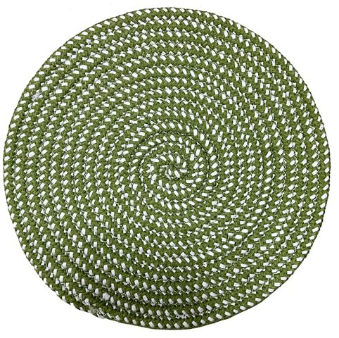 Handgewebte runde Teppiche für Wohnzimmer, Schlafzimmer, Arbeitszimmer, Computerstuhl, Kissen, Unterlage, Fußmatte, runder Teppich, Korb, Drehstuhl-Polster, Couchtisch-Teppich 4' Round grün