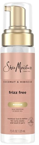 SheaMoisture Curl Mousse for Curly Hair, Coconut & Hibiscus Styling Mousse for Frizz Control & Volume, with Shea Butter, 7.5 oz