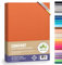 Boxspringbett & Wasserbett Spannbettlaken von leevitex® | Spannbetttuch | Jersey 180 x 200-200 x 220 cm, 40cm Steghöhe 100% Baumwolle ca. 170 g/m² (Terrakotta/Dunkelorange)