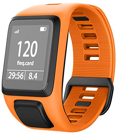 NotoCity Ersatzarmband für Tomtom Runner 3 /Runner 2/Spark 3/Adventurer/Golfer 2 Silikon Armband für Tomtom Runner 2 Music Cardio Watch (Orange)