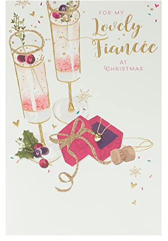 Lovely Fiancee Traditional Foiled Christmas Greeting Card Special Xmas Cards