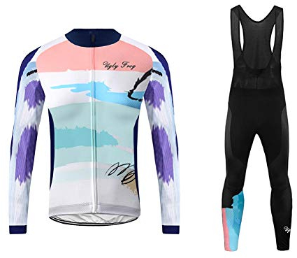 Uglyfrog Winter Thermal Fleece Radtrikot, Herbst Fahrrad Kleidung Full Zipper Fahrradbekleidung MTB Rennrad Wear