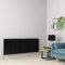 Warmehaus Horizontal Column Designer Radiator Oval Panel Double Black 600 x 1594mm - Modern Central Heating Space Saving Radiators - Perfect for Bathrooms, Kitchen, Hallway, Living Room