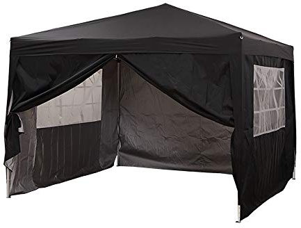 2MX2M 2.5MX2.5M 3MX3M Pop Up Gazebo Garden Party Tent With Sides Canopy Marquee (2.5mx2.5m, Black)