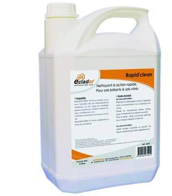 Produits nettoyage - Produit ménager entretien maison - nettoyant vitre - nettoyant four - graisse alimentaire - degraissant cuisine - Nettoyant sols brillants et vitrés RAPID'CLEAN - Bidon 5L