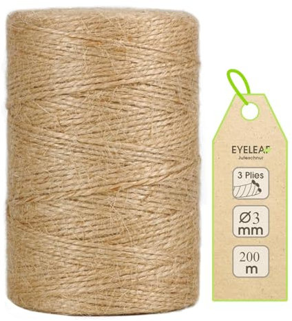 200M Corda Juta Corda Canapa 3mm Spago per Decorazioni, Giardinaggio, Tiragraffi per Gatti