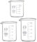 Relland Messbecher-Set - 3-teilig, 50ml, 100ml, 250ml, Klar, Borosilikatglas, Labor, Küche
