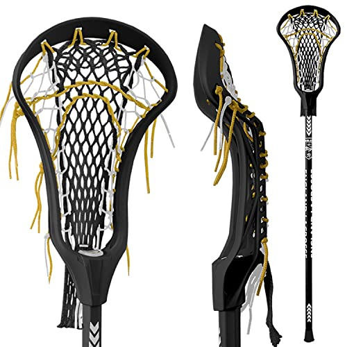 Newitts England Lacrosse 6065 Unisex Complete Stick [Each] • 40 Complete Stick • Made from 6065 Aluminium • Approved by England Lacrosse [SELECT YOUR COLOUR] (Black/Yellow)