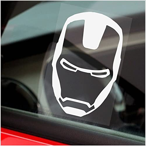 Platinum Place 1 x Iron Man Sticker Car Window Sign Internal 130x87mm White onto Clear Graphic