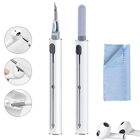 Airpod Cleaner Kit, Earbud Cleaning Kit for Airpods Pro 1 2 3,Multi-Function Cleaning Pen with Soft Brush Flocking Sponge, Suitable for Bluetooth Headset, Charging Box, Mobile Phone,Earbud (1Pcs)