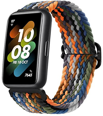 Bracelet en nylon compatible avec Huawei Band 7 - Pour homme et femme - Pour Huawei Band 7 Sport - Bracelet de rechange en tissu avec bracelet de montre pour Xiaomi Band 7 (4)
