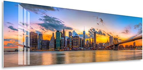 Visario Glasbild auf Acrylglas New York NYC Bild 90 x 30cm 5805