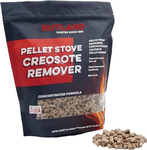 Rutland Products Pelletofen Creosote Entferner Schornstein & Rauchabzug Reinigung Holzpellets 1,8 kg Beutel
