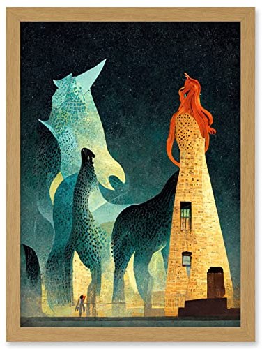 Doppelganger33 LTD Kelpies Dream Illustration Falkirk Artwork Framed Wall Art Print A4
