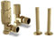UK Radiators Polished Brass Radiator Valves 15mm Angled Lockshield Valve in Brass and Polished Finish - Classy and Modern Design 1/2 x 15mm Angled Radiator Valves - with 130mm Brass Pipe Covers
