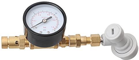 Pyhodi Brew Diaphragm Ball Lock Beer Spunding Valve Complete Kit, Beer Brew Einstellbares Druckentlastungsventil mit Ball Lock Gas Gauge 0 Bis 15 PSI für Home Bier Corny Beer Keg