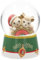 THUN, Boule de Neige mit Teddy und Rentier Robin mit Regenbogen aus Harz, Keramik und Glas, große Version, Weihnachtswünsche, 10 cm
