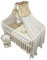 Bello24 - 11 Teiliges Kinderbettwäsche Babybettwäsche Komplettset ohne Bett Bestickt mit Teddybär auf dem Mond Dunkelbeige (100x135 cm)