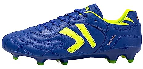 KELME Tacos de fútbol para hombre, de piel de becerro, para exteriores, firmes, multisuelo, unisex, para adultos, Azul, 41 EU