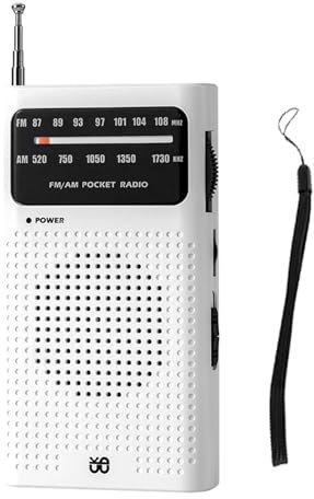 Honhoha Radio FM - Radio meteorológica portátil con Pilas y Altavoz Grande - Altavoz Grande, Esfera Transparente, Conector para Auriculares para el hogar y el Exterior, pequeños obsequios
