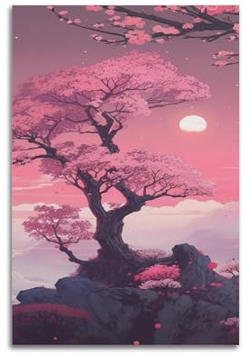 Terp Sakura Poster, Wandkunst, Poster, Geschenk für Freunde, Schlafzimmer, Wohnzimmer, Dekoration, modern, ästhetisch, ungerahmt, 30 x 45 cm
