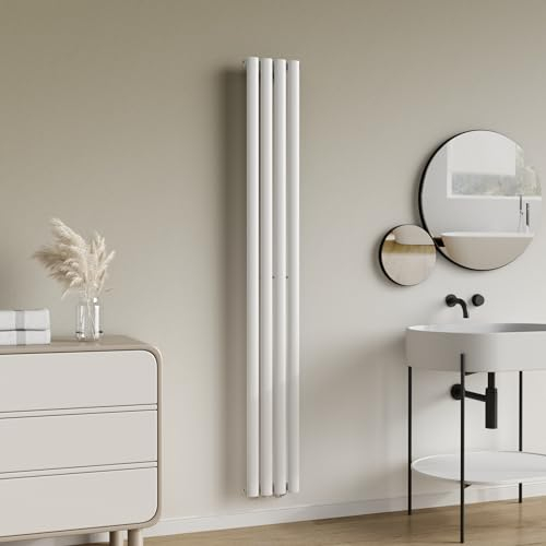 [neu.haus] Termosifone da Parete Radiatore Design Riscaldamento ad Acqua Calda Termoarredo a Pannello Singolo con Elementi Tubolari 180 x 24 cm - Bianco