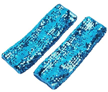 Pailletten Handschuhe für Damen, Lange Pailletten Glitzer Fingerlose Handschuhe Armstulpe Weich Pailletten Manschetten Tanzhandschuhe für Halloween, Cosplay, Opernaufführungen Tanzen Kostüm Zubehör