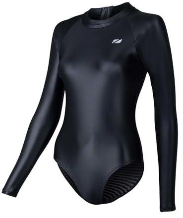 ZONE3 Women’s OWS Ti+ Thermal High Neck Swim Costume with Titanium Lining/Inner Bra Shelf, Long Sleeve Swimsuit for Open Water/Pool Swimming