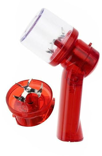Electric Hand Held Grinder Herb Tobacco Spice Crusher Muller Cracker Chopper, Rechargeable Plastic Machine Tool for Herbs, Tobacco & Leaf Grind Portable Quickly, Red