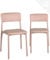 KAYELLES Lot de 2 chaises contemporaines de Cuisine, Chambre ou Salle à Manger en polypropylène avec Confortable Coussin en Simili Cuir rembourré intégré Rim (Rose)