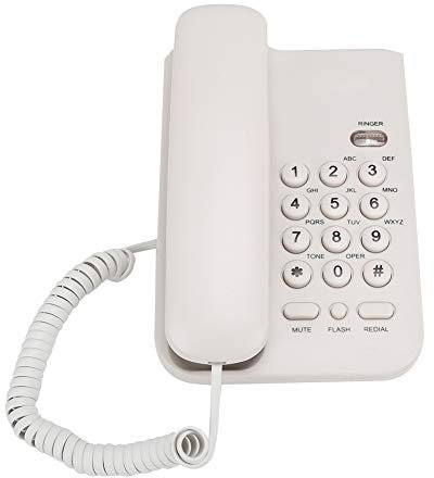 Yctze Englisches Telefon für Hotel-Home-Office, Britische Telefonleitung, Kabelgebundenes Festnetz, Schnurloser Anrufbeantworter, an der Wand Montierbar, Einfaches Tischtelefon