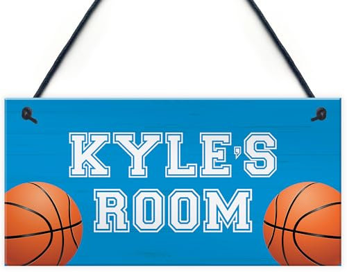 Red Ocean Basketball Room Door Sign PERSONALISED, Boys Bedroom Decor, Basketball Gifts For Son Brother, Birthday Gifts For Son, Christmas Brother Gifts