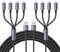 4-in-1 Multi Charging Cable 4FT – Nylon Braided USB Cord with Type C/Micro/L Connectors for Cell Phones/Tablets/Earphone– 2Pack