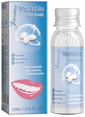 SUMKTO 30ml Harz-Zahn-Reparatur-Kleber formbare Zähne-Lücken, die Feste temporäre Zähne reparieren Falsch zähne Kleber für zerbrochene Reißzähne füllen