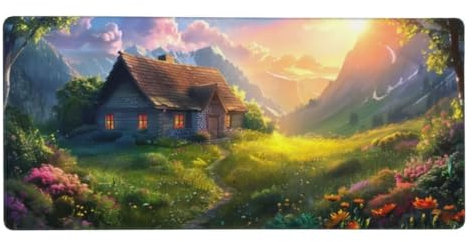 XXL Gaming Mauspad Sonnenaufgang 27.6x11.8in, verlängertes Mousepad, Motiv Schreibtischunterlage Landschaft, Erweiterter Schreibtisch Schutz, Verbessert und Geschwindigkeit Gaming Mauspads N1-356