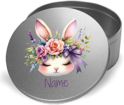 GRAZDesign Personalisierte Keksdose für Ostern – Metallbox mit Namen und Osterhasen-Motiv, ideal für Süßigkeiten und Kekse, dekorative Geschenkidee