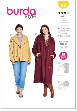 Burda Style Sewing Pattern B5747 Misses' Jacket & Coat